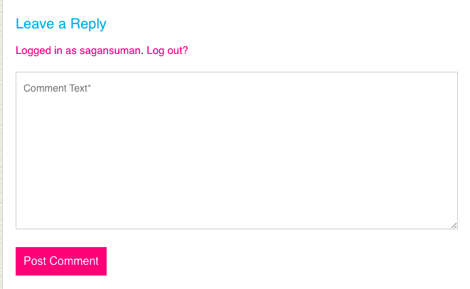 Live comment section of blog post 