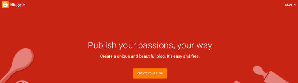 Free website building platform - Blogger