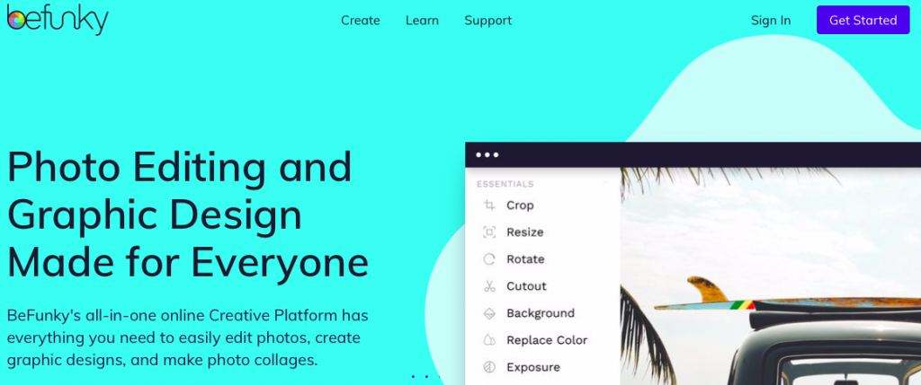 BeFunky free blogging tool for photo editing and graphic design