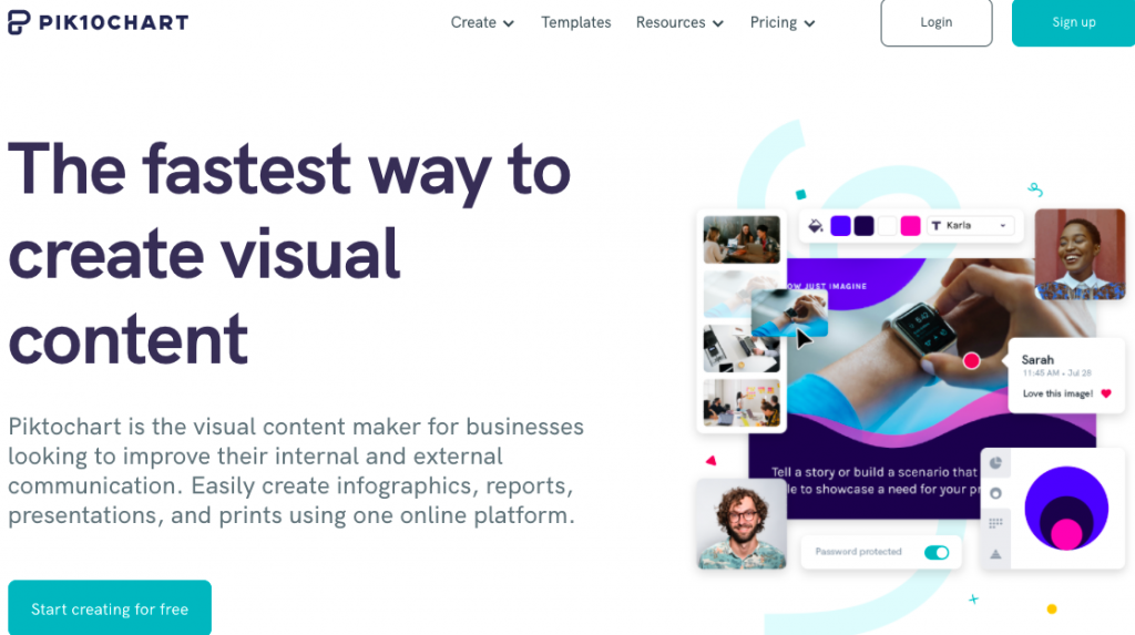 Free blogging tool for the fastest way to create visual content - Piktochart