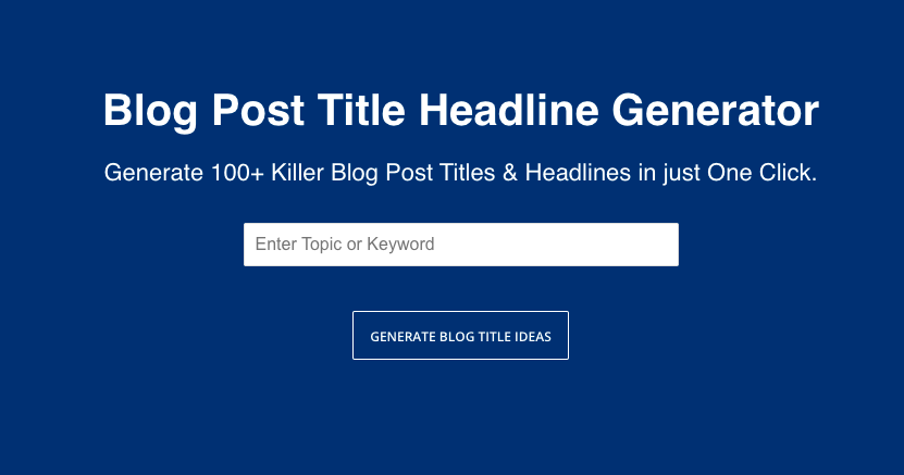 Blog post title headline generator