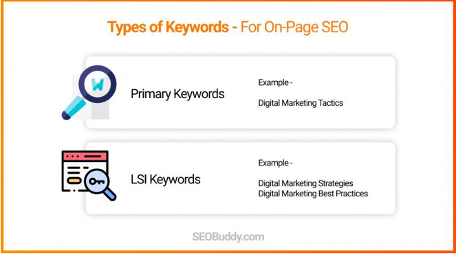 Types of keywords for On-page SEO