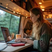Searching what should she do to be successful in online Business.