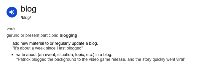The meaning of blogging