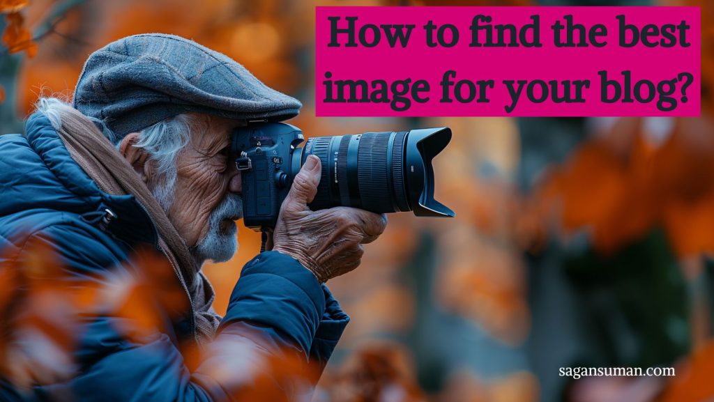 Old man focusing to take his best image.