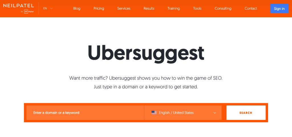 Ubbersusset, One of the popular Free AI tools for Keyword research