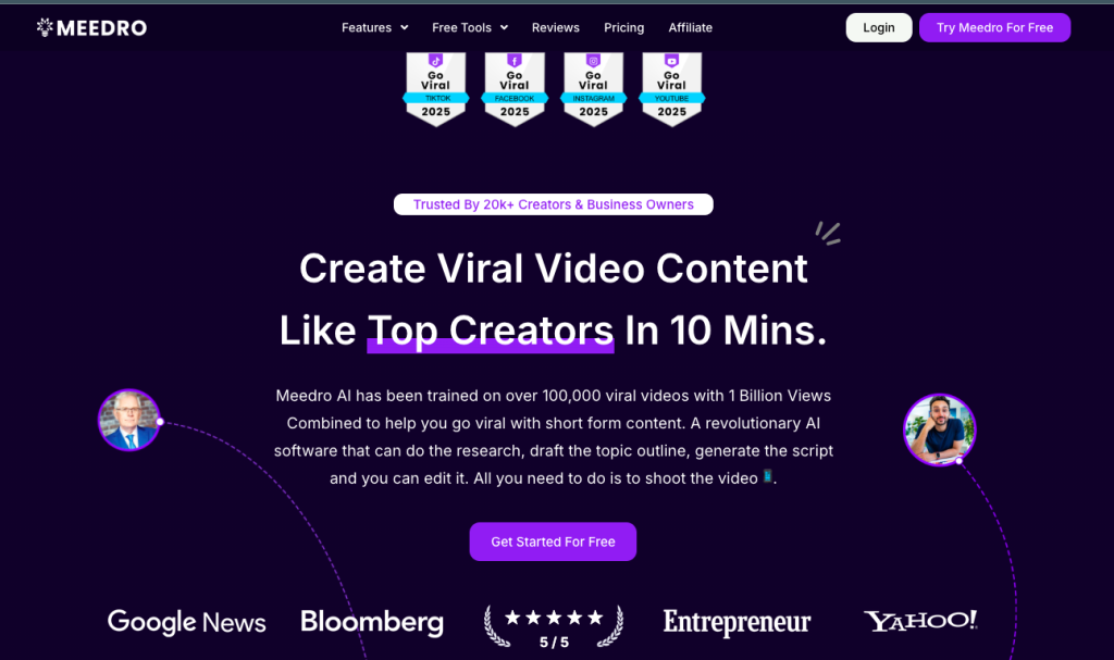 One of the viral video creation AI tools - meedro.com